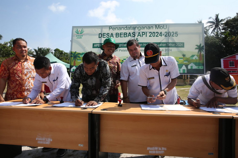 Lima Desa di Pelalawan Teken MoU Desa Bebas Api Periode 2024-2025