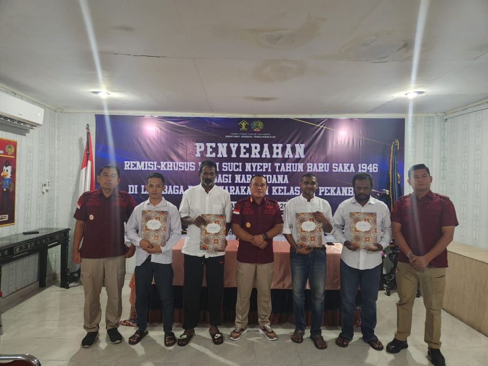 5 Narapidana di Riau Dapat Remisi Khusus Hari Raya Nyepi