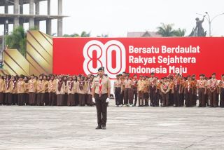 Semangat Kebersamaan Warnai Upacara Hari Pramuka ke-64 di Halaman Kantor Gubernur