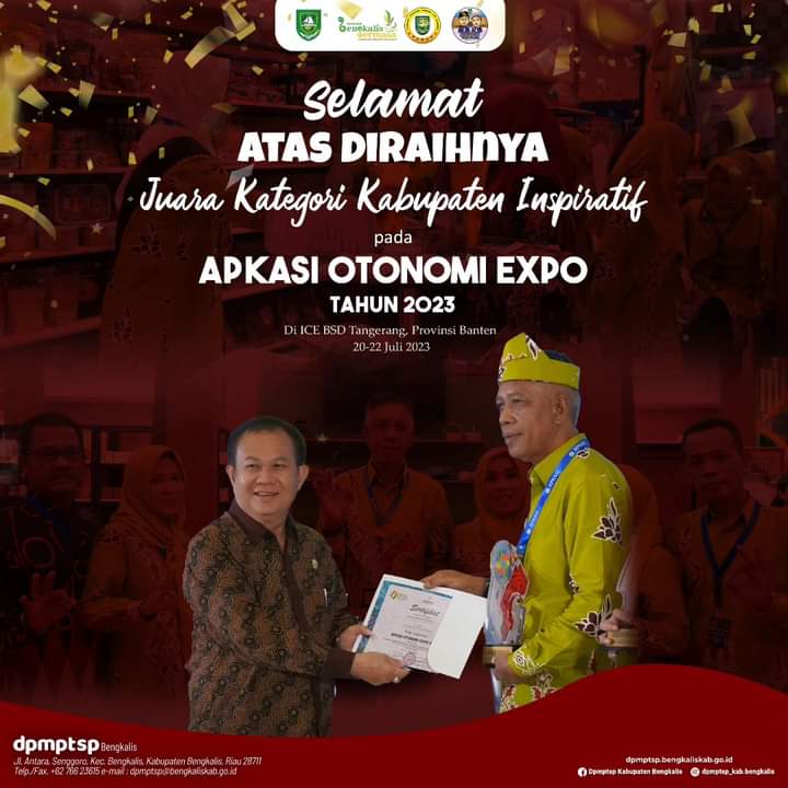 Kabupaten Bengkalis Raih Juara Pada Ajang Apkasi Otonomi Expo 2023