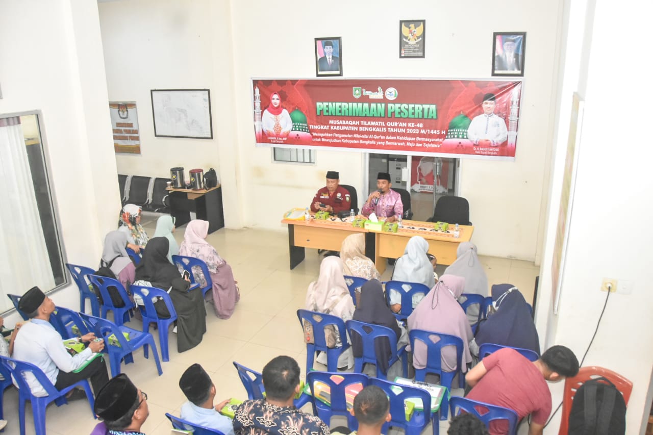 MTQ ke-48 Tingkat Kabupaten Bengkalis, Para Kafilah Disambut Camat Pinggir dan Lakukan Daftar Ulang