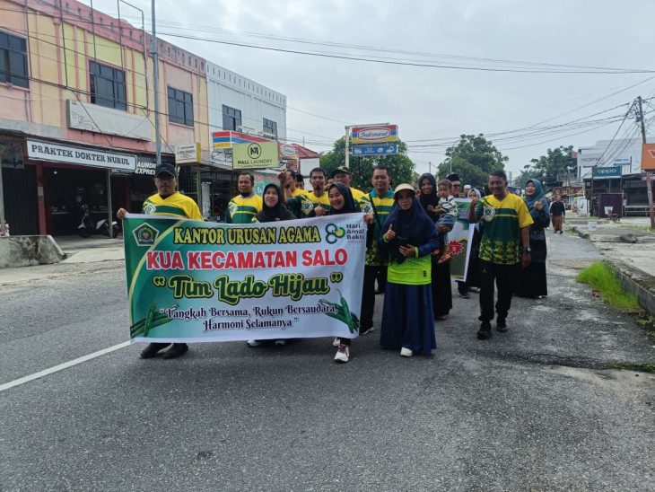 Tim Lado Hijau KUA Salo Tebar Semangat Kerukunan di Gerak Santai HAB ke-80 Kemenag Kampar